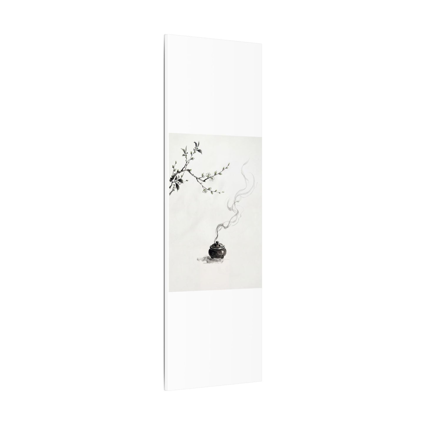 Calm Incense Smoke Canvas Art - Sumi E Zen