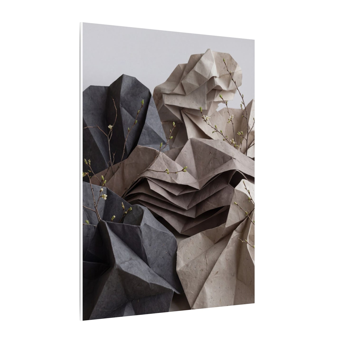 Neutral Paper Fold Canvas Art - Texture Japandi