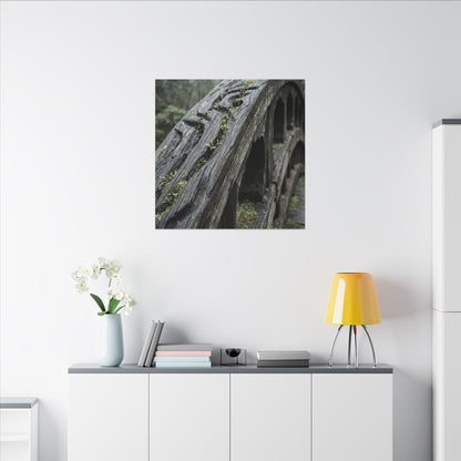 Overcast Wooden Bridge Canvas Art - Japandi Kanso