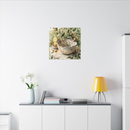 Ceramic Bowl Summer Canvas Art | Japandi Elegant Design