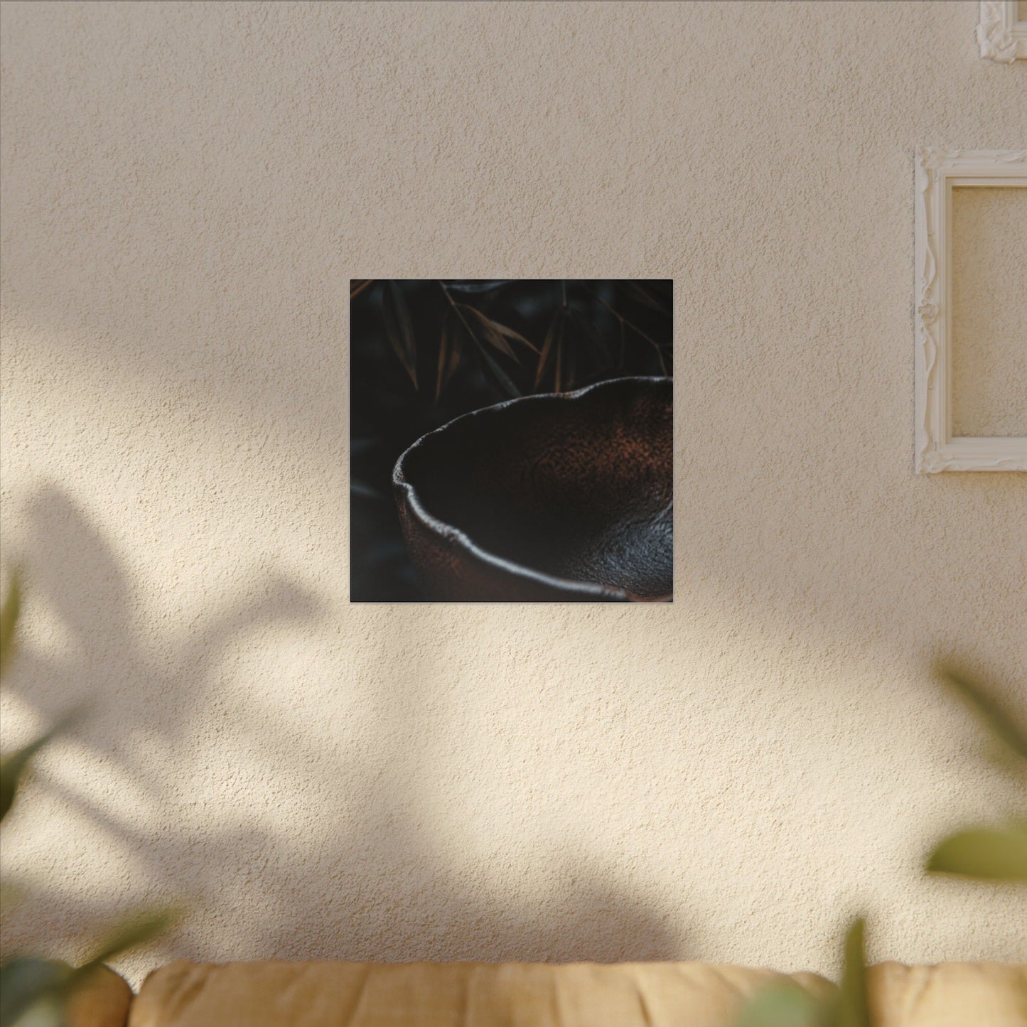 Luxurious Ceramic Bowl Canvas Art - Shadow Zen Dark Japandi