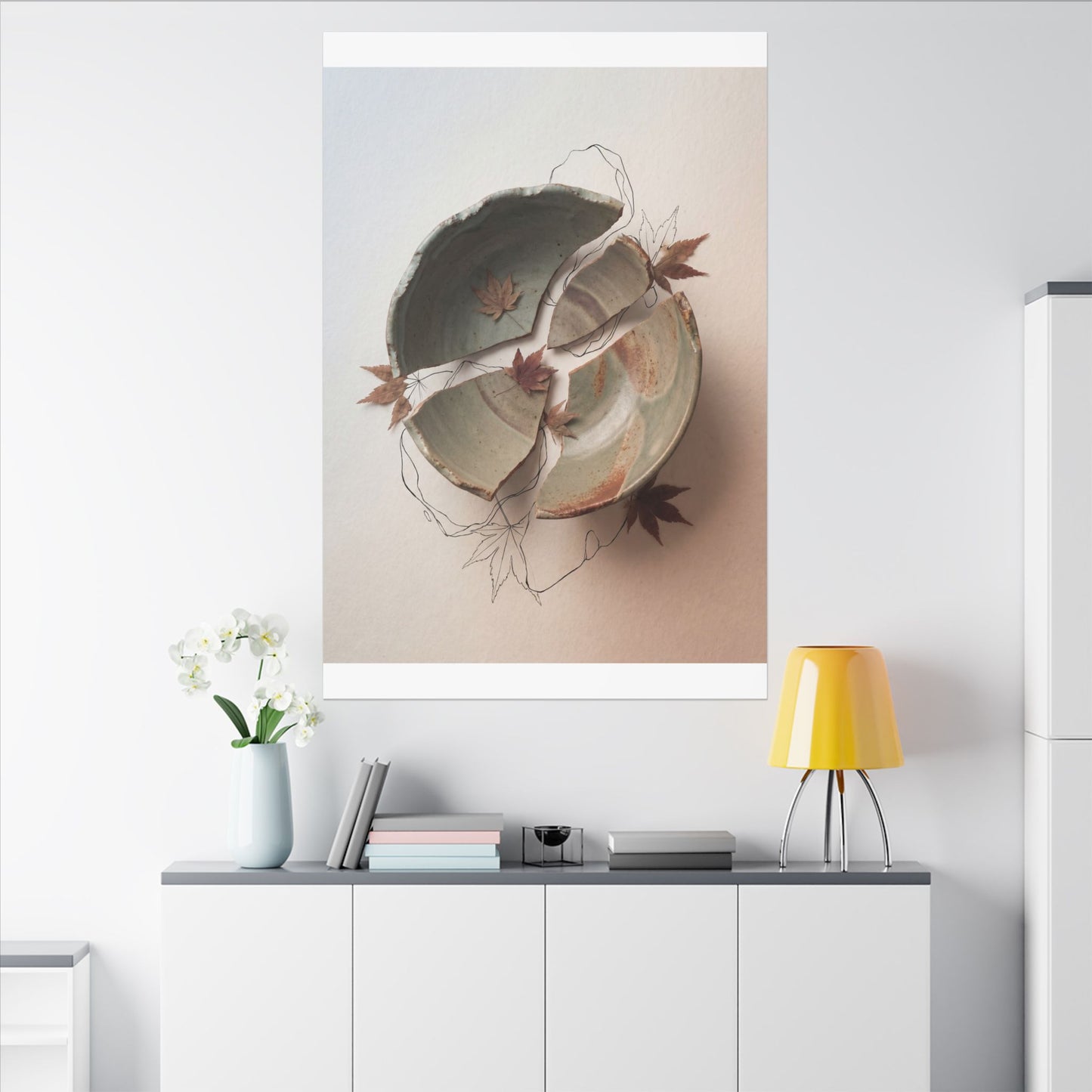 Dawn Ceramic Bowl Canvas Art - Japandi Fukinsei