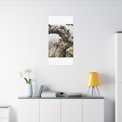 Pine Tree Autumn Canvas Art | Japandi Earthy Design