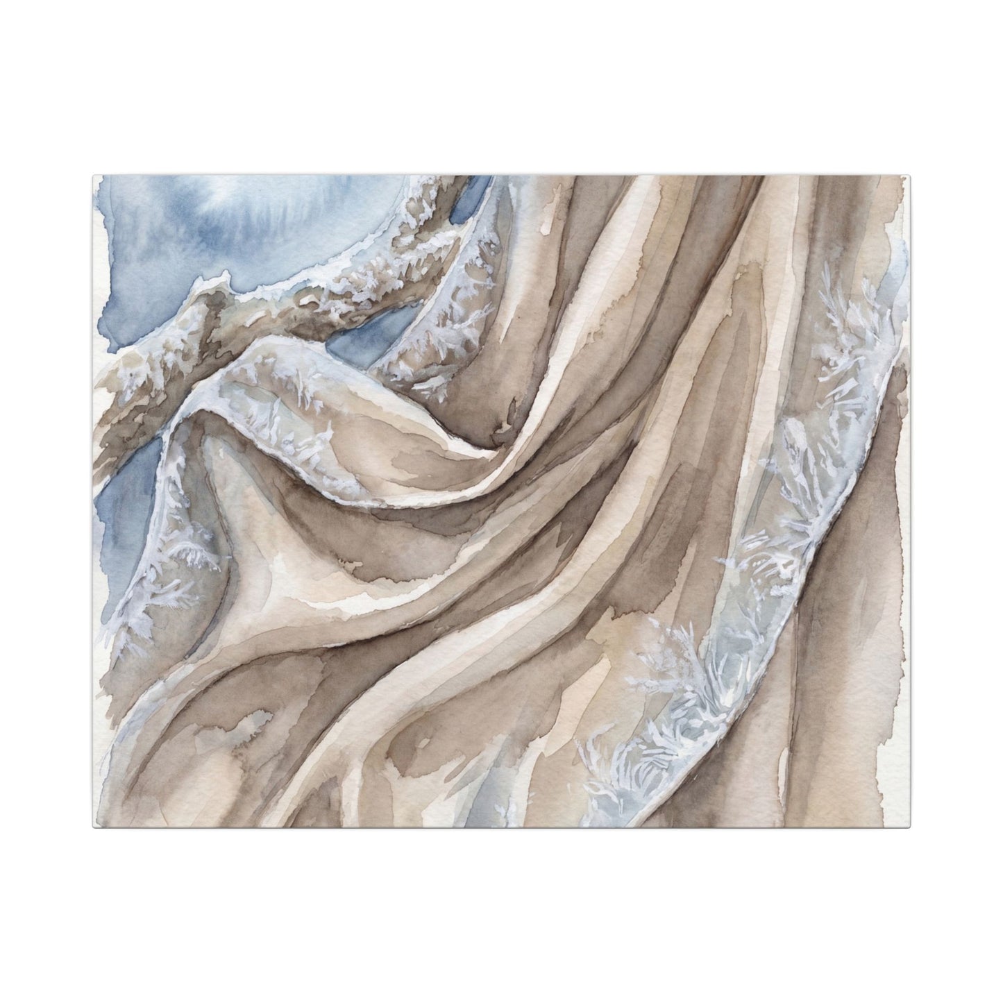 Silk Drape Winter Canvas Art | Japandi Cozy Design Art Print