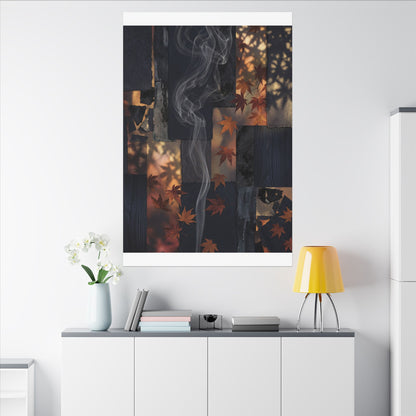 Autumn Incense Smoke Dark Texture Canvas Art | Sophisticated Decor