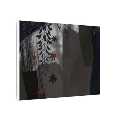 Wisteria Autumn Canvas Art | Dark Japandi Moody Design