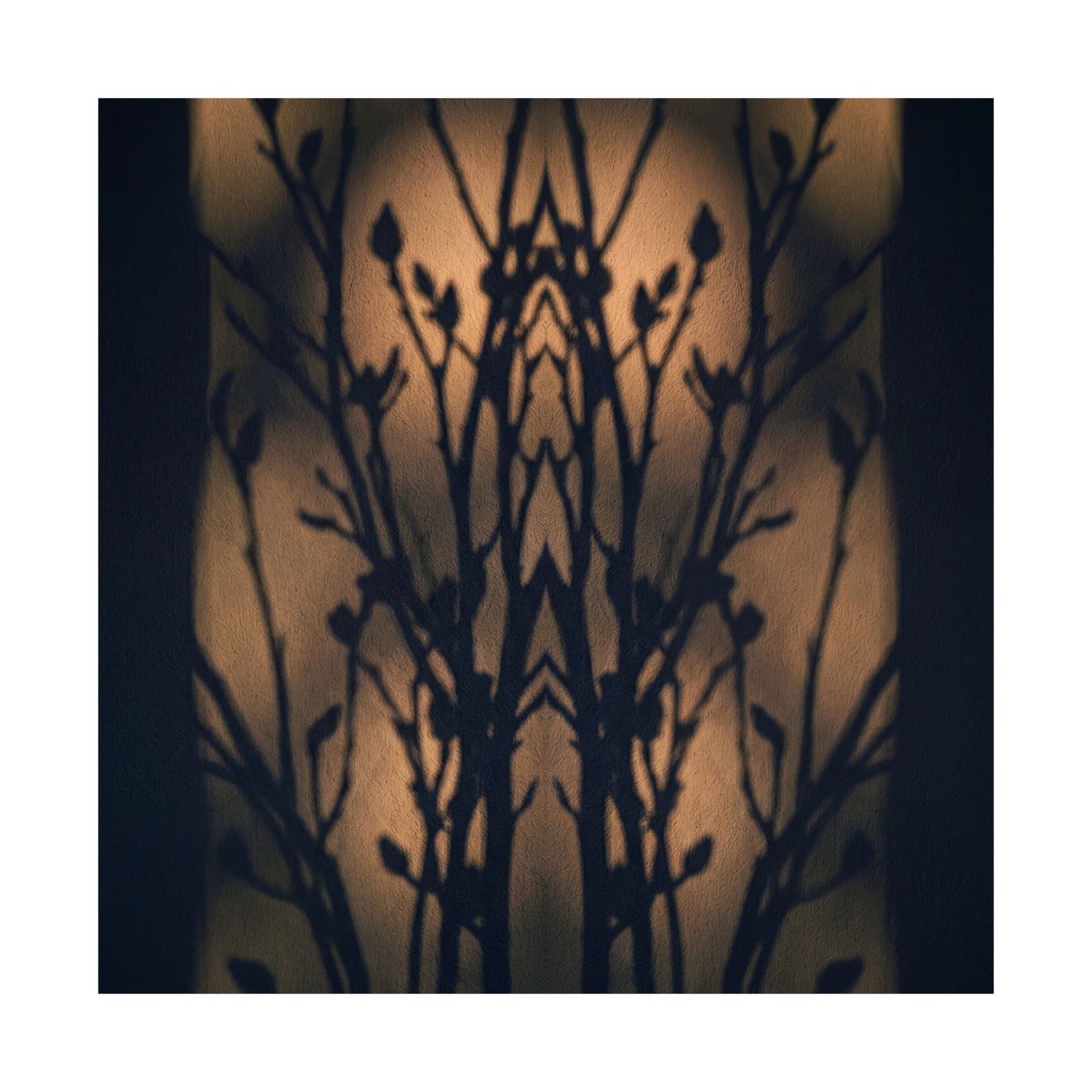 Golden Hour Shadow Play Wall Art Print - Dark Japandi Seijaku