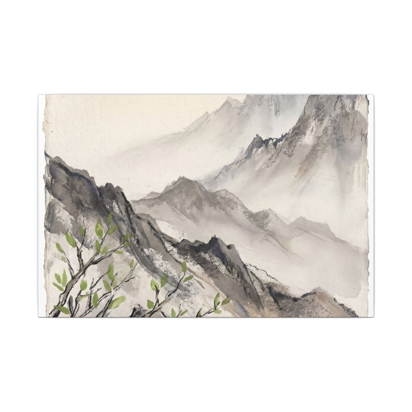Spring Mountain Mist Texture Canvas Art | Warm Decor