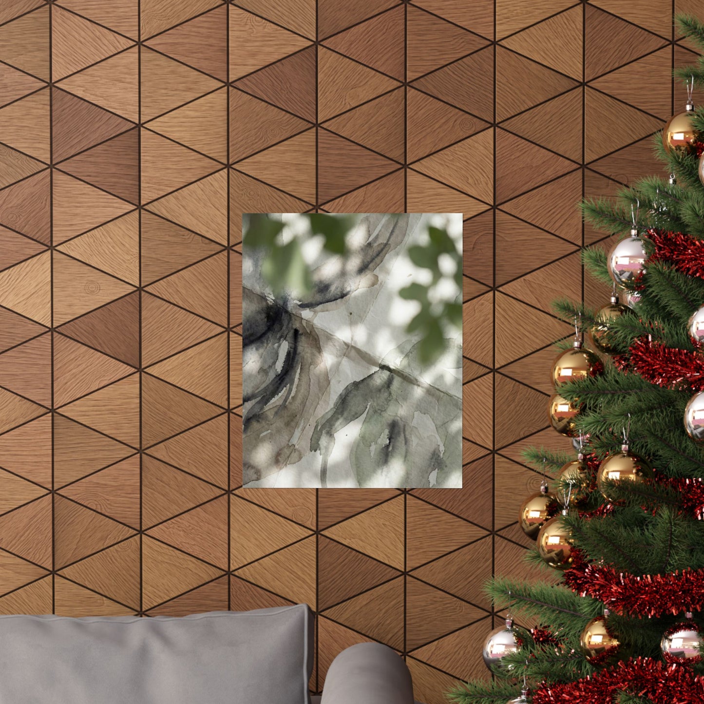 Japandi Paper Fold in Dappled | Watercolor Wall Art Print