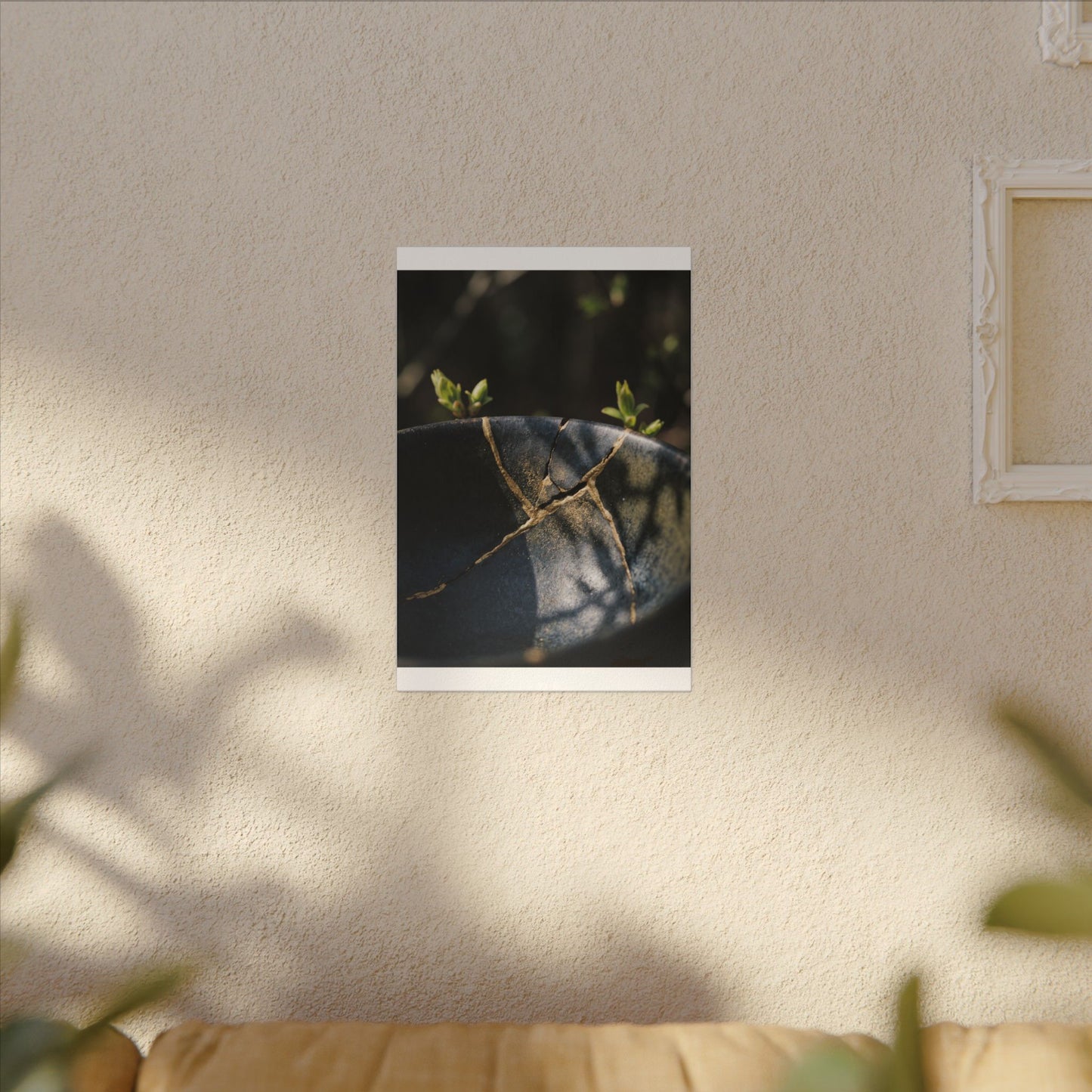 Seijaku Broken Pottery Canvas Art - Dark Japandi Shadow Zen