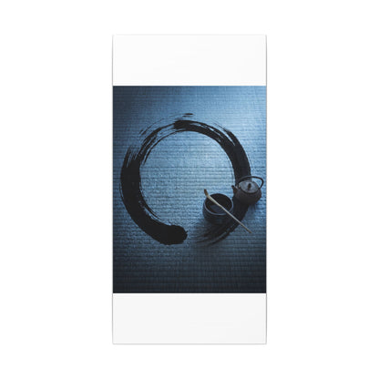 Winter Tea Ceremony Enso Canvas Art | Peaceful Decor