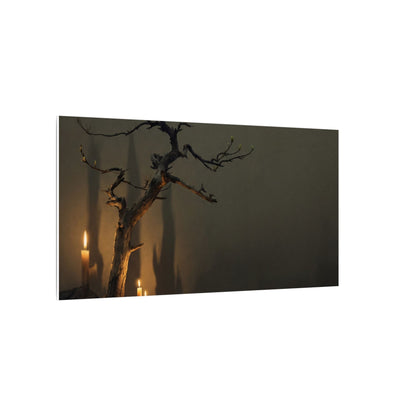 Ma Pine Tree Canvas Art - Dark Japandi Shadow Zen