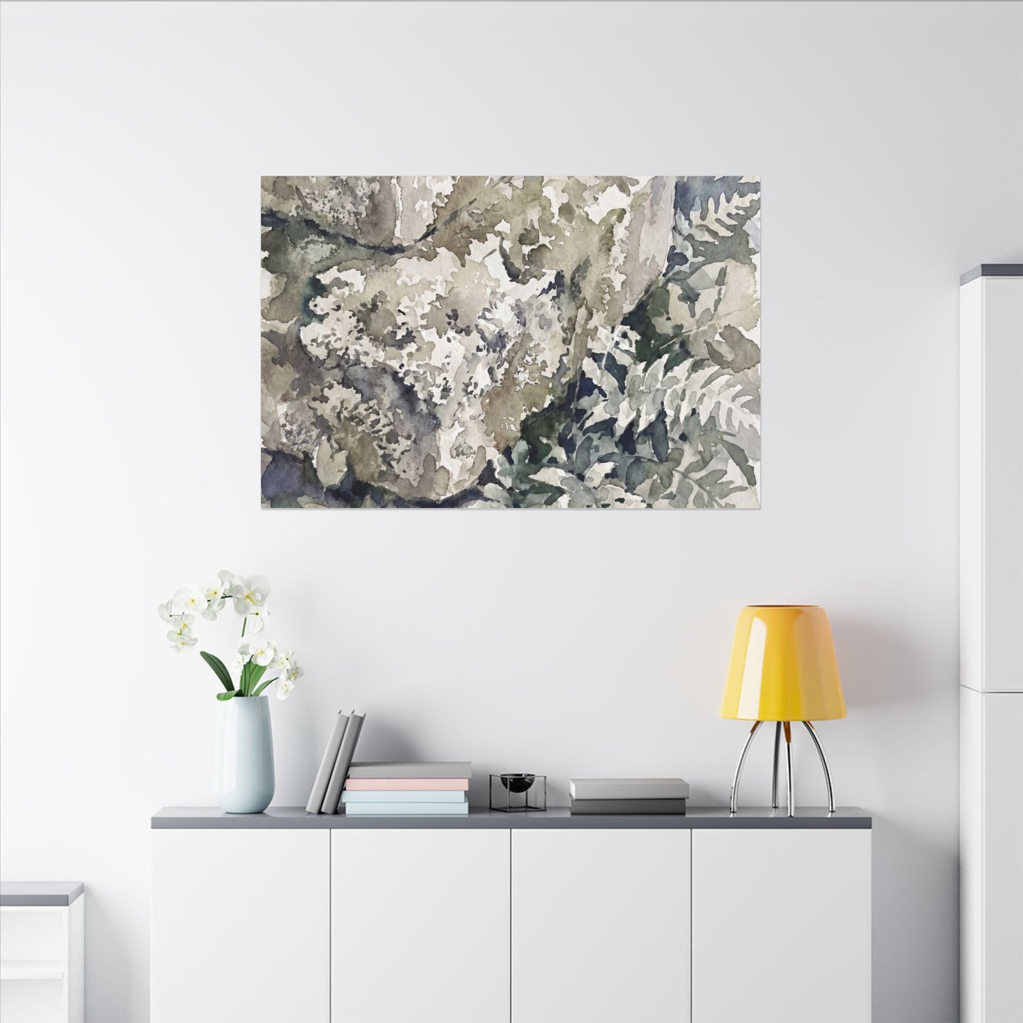 Stone Lantern Watercolor Canvas Art | Elegant Japandi Art