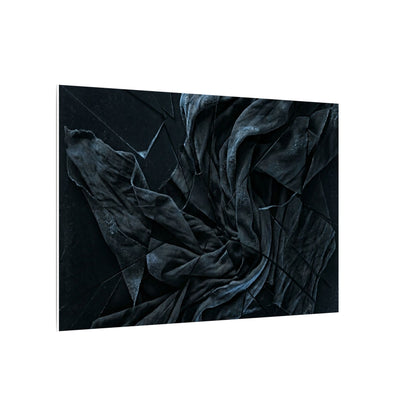 Dark Japandi Silk Drape in Moonlight | Moody Minimal Canvas Art