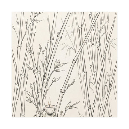 Candlelight Bamboo Grove Canvas Art - Japandi Fukinsei