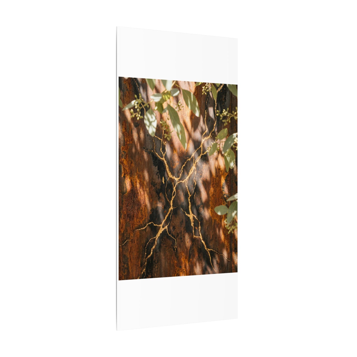 Kanso Rust Patina Canvas Art - Kintsugi Gold Vein