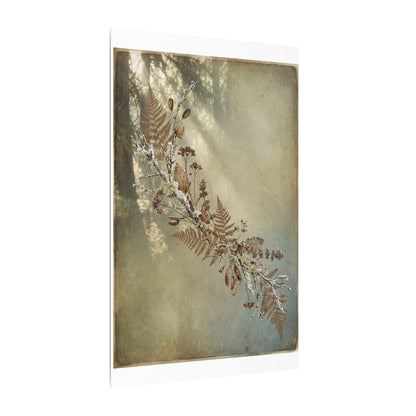 Winter Dried Flowers Forest Whimsy Canvas Art | Earthy Decor