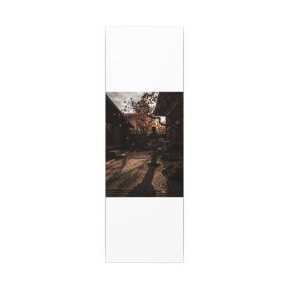 Seijaku Stone Lantern Canvas Art - Dark Japandi Shadow Zen