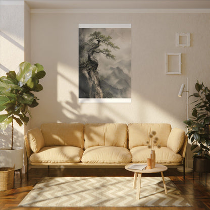 Spring Pine Tree Watercolor Canvas Art | Warm Decor