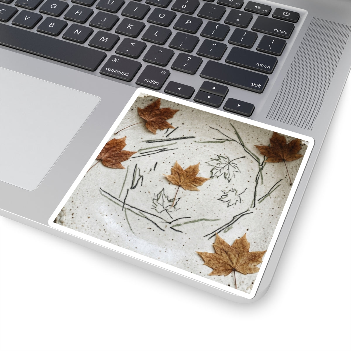 Japandi Ceramic Bowl in Dappled | Minimal Line Sticker