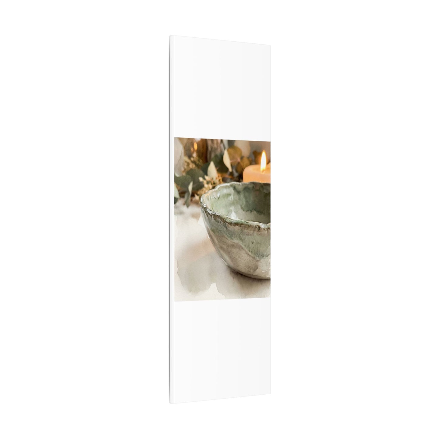 Ceramic Bowl Canvas Art | Summer Japandi Watercolor Art