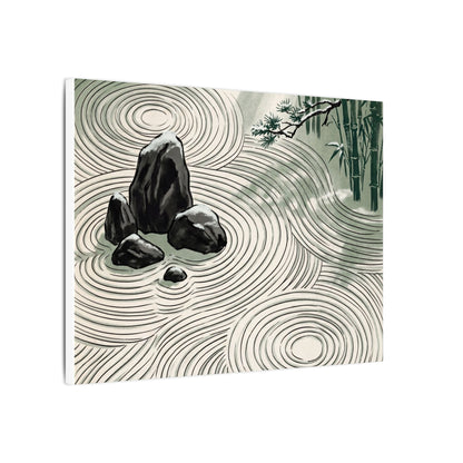 Shibui Rock Garden Canvas Art - Zen Ukiyo E Inspired