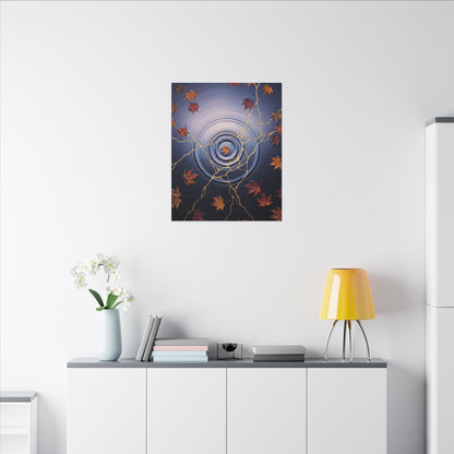Kintsugi Water Ripple in Dawn | Gold Vein Canvas Art