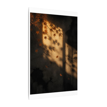 Shadow Play Canvas Art | Autumn Dark Japandi Charcoal Ink Art