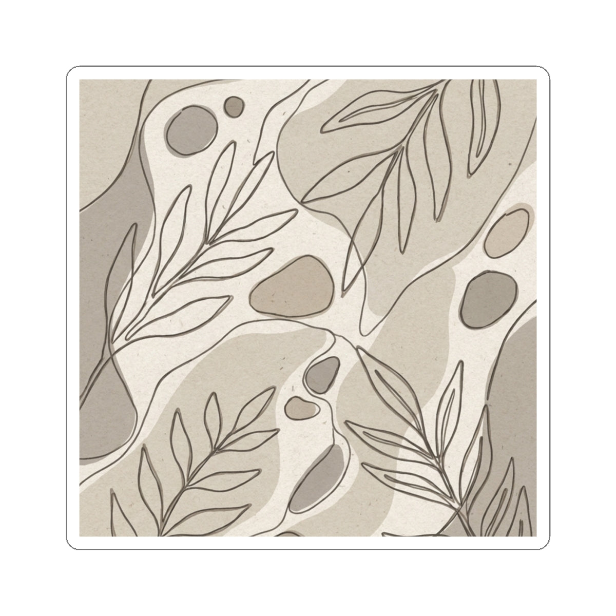 Japandi Minimal Line Sticker Art Print
