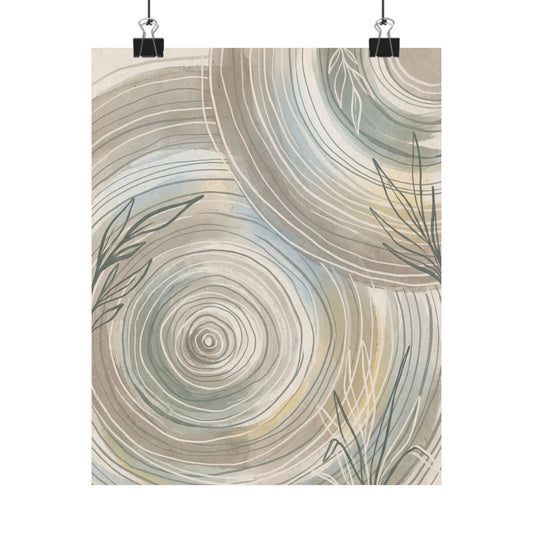 Moonlight Water Ripple Wall Art Print - Japandi Kanso Art Print
