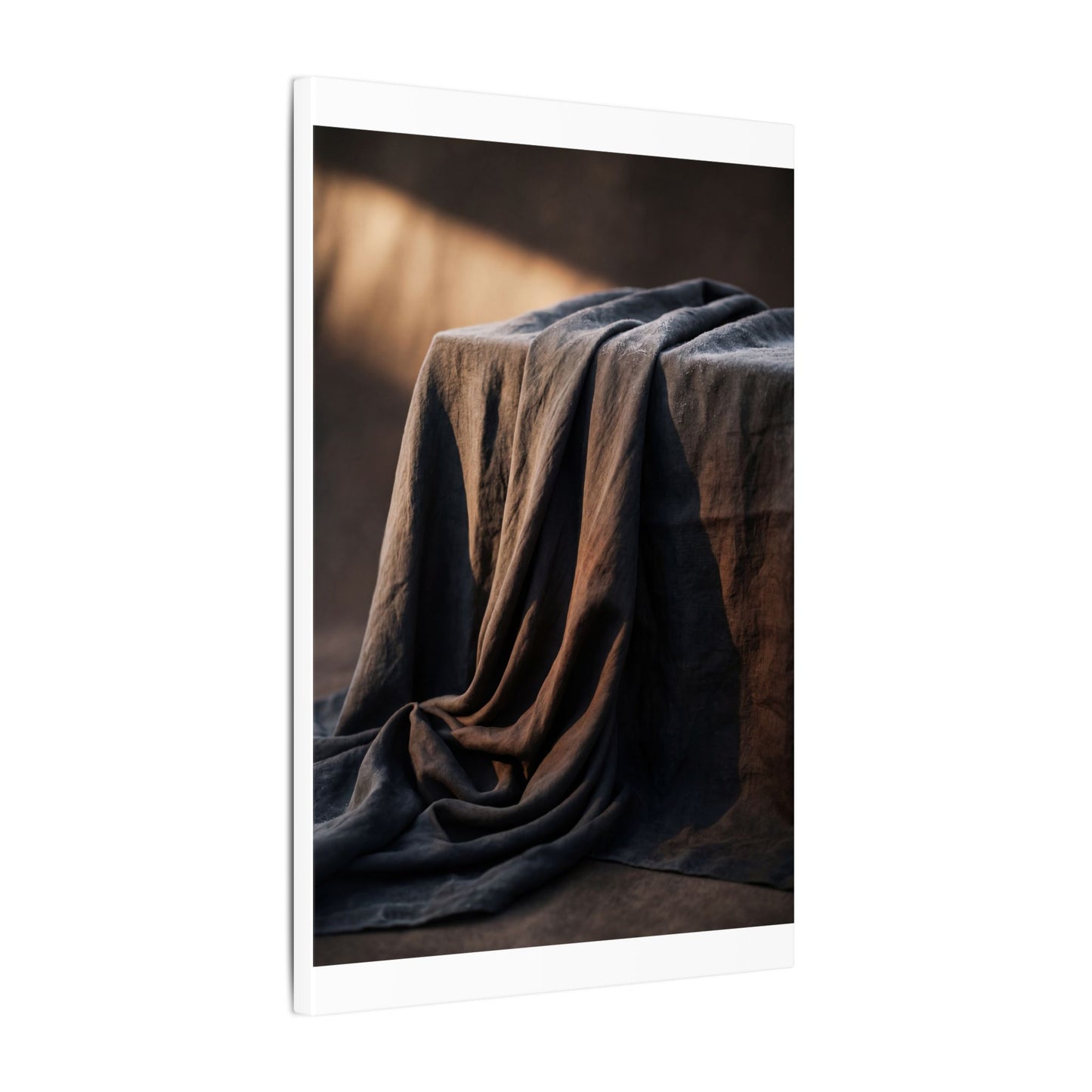 Silk Drape Canvas Art | Winter Dark Japandi Shadow Zen Art