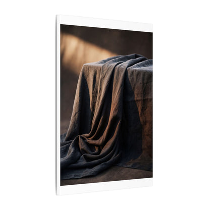 Silk Drape Canvas Art | Winter Dark Japandi Shadow Zen Art
