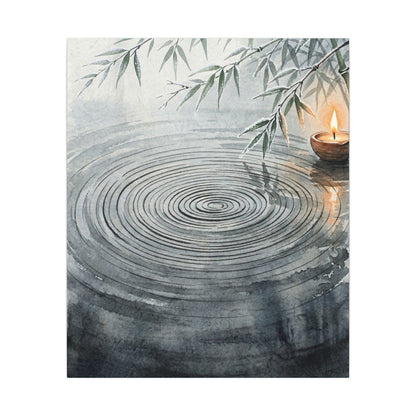 Water Ripple Sumi E Canvas Art | Calm Zen Art