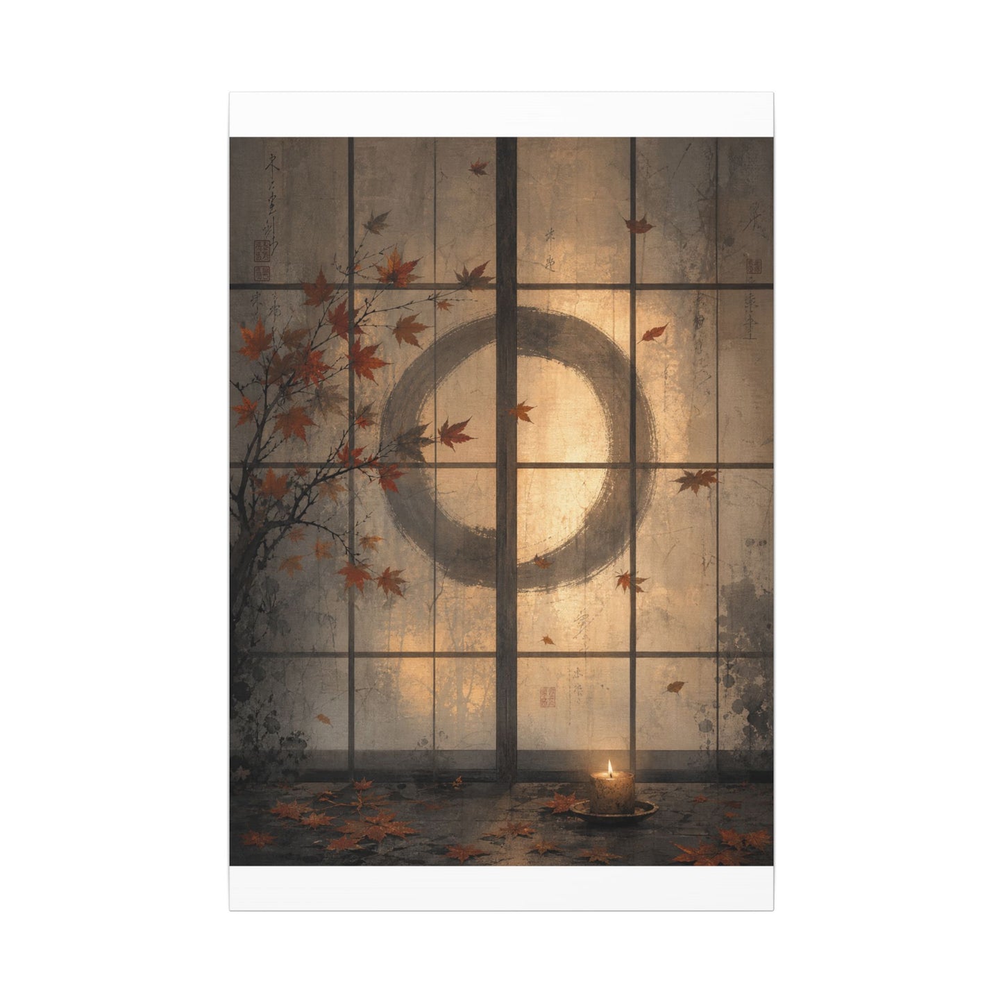 Shoji Screen Texture Canvas Art | Earthy Japandi Art