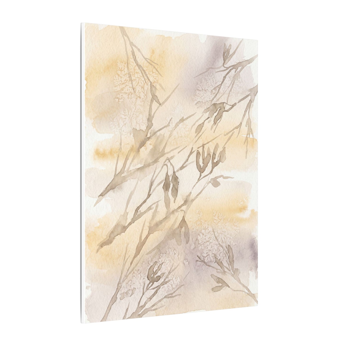 Shadow Play Winter Canvas Art | Japandi Warm Design