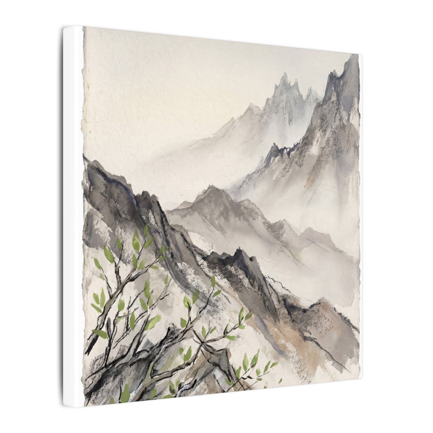 Spring Mountain Mist Texture Canvas Art | Warm Decor