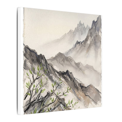 Spring Mountain Mist Texture Canvas Art | Warm Decor