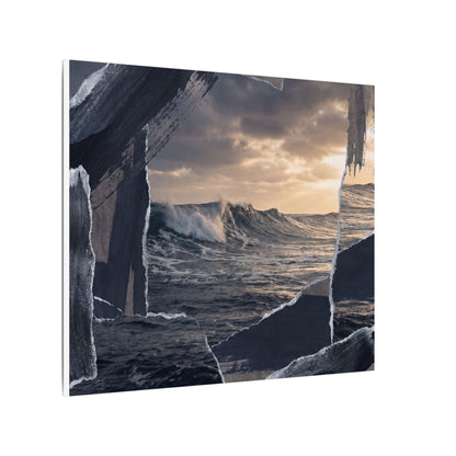 Fukinsei Ocean Wave Canvas Art - Dark Japandi Shadow Zen