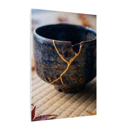 Tea Ceremony Autumn Canvas Art | Kintsugi Healing Design
