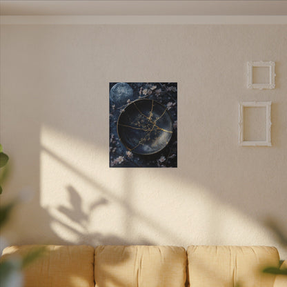 Cherry Blossom Winter Canvas Art | Kintsugi Philosophical Design