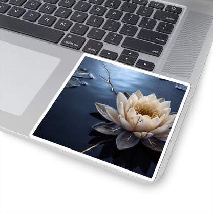 Lotus Flower Sticker | Winter Kintsugi Gold Vein Art