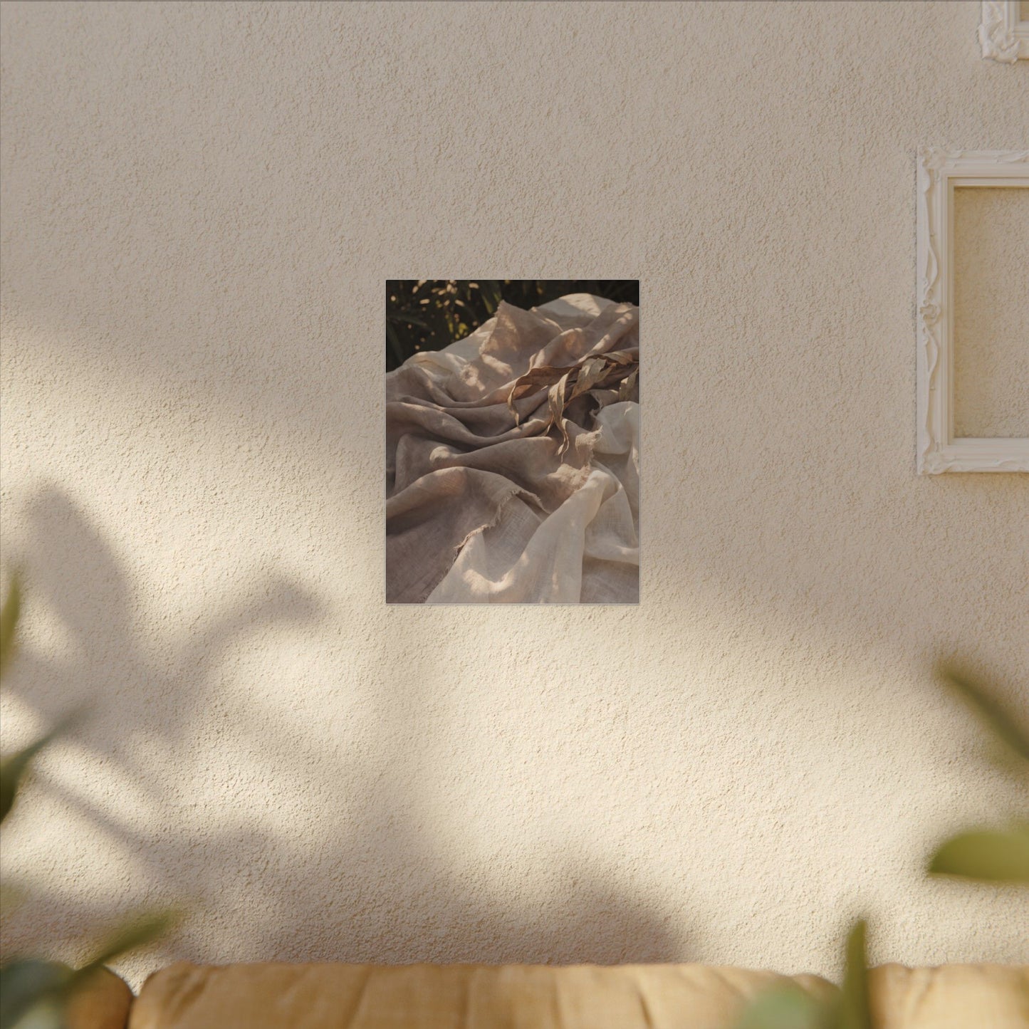 Silk Drape Summer Canvas Art | Japandi Neutral Design