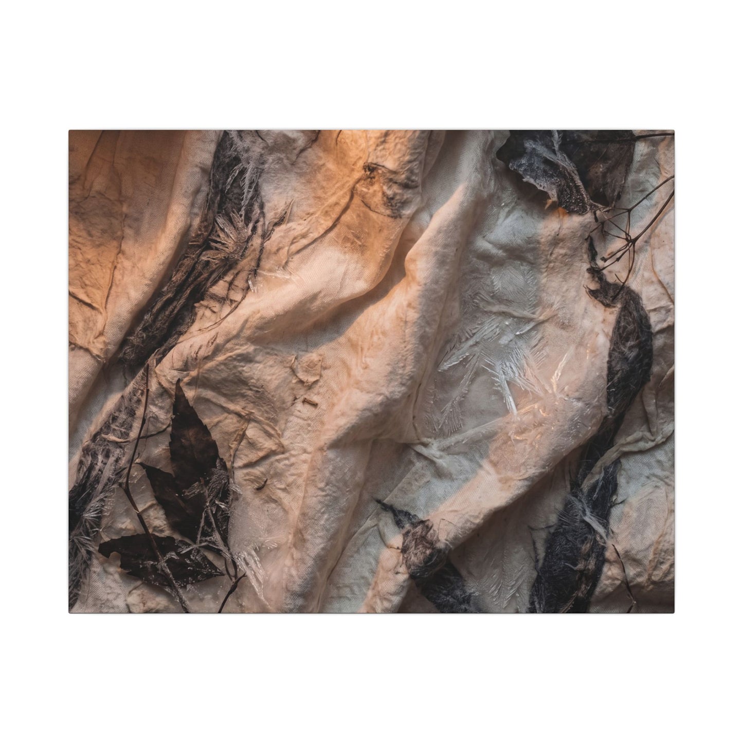 Candlelight Silk Drape Canvas Art - Japandi Mono No Aware Art Print