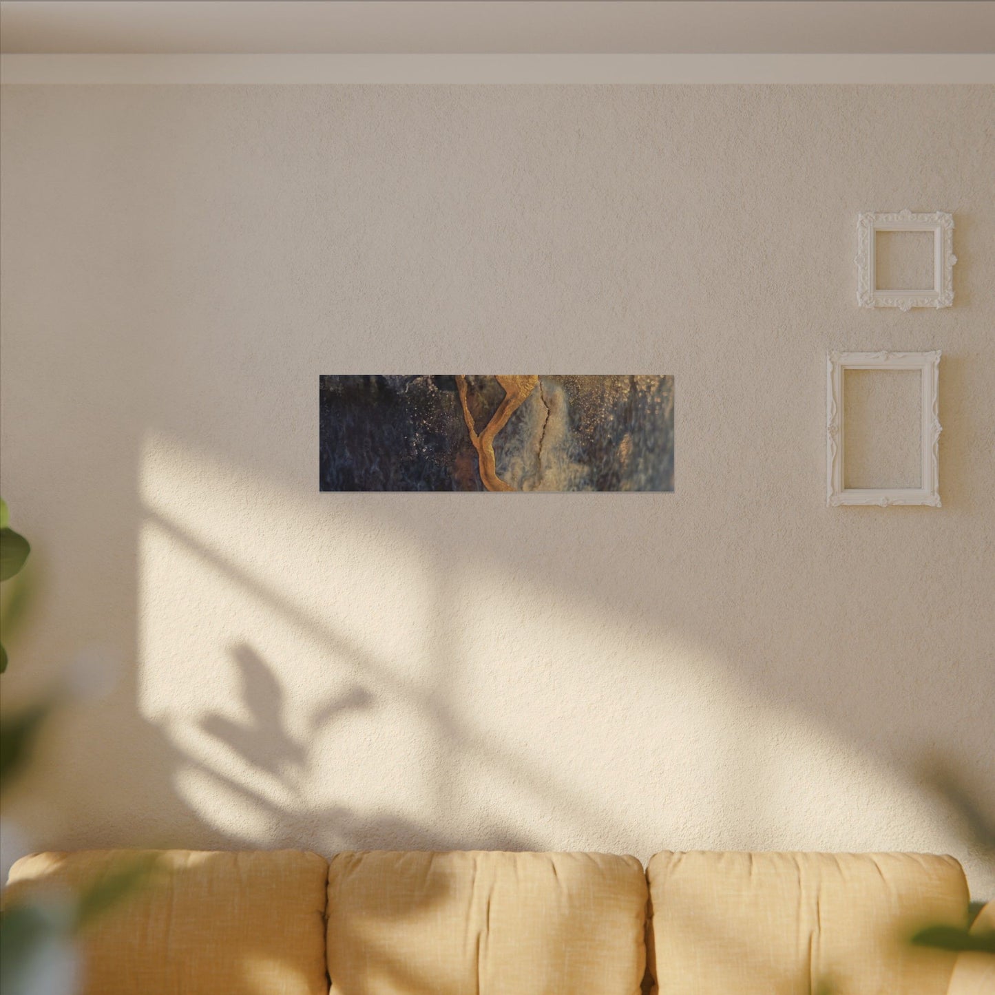 Winter Ceramic Bowl Gold Vein Canvas Art | Healing Decor