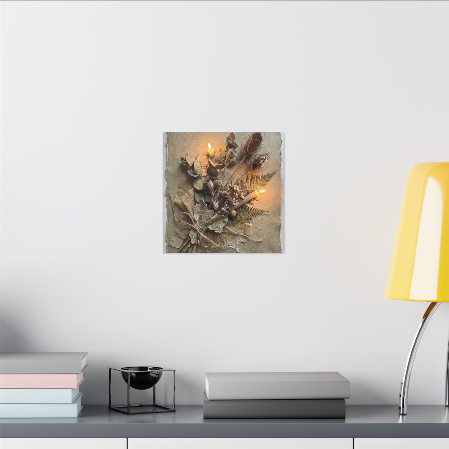 Dried Flowers Texture Canvas Art | Warm Japandi Art