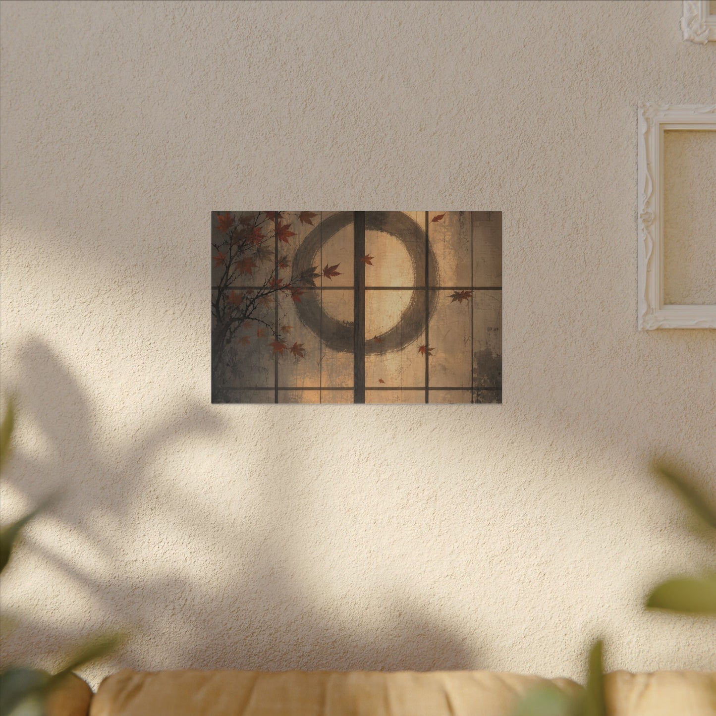 Shoji Screen Texture Canvas Art | Earthy Japandi Art