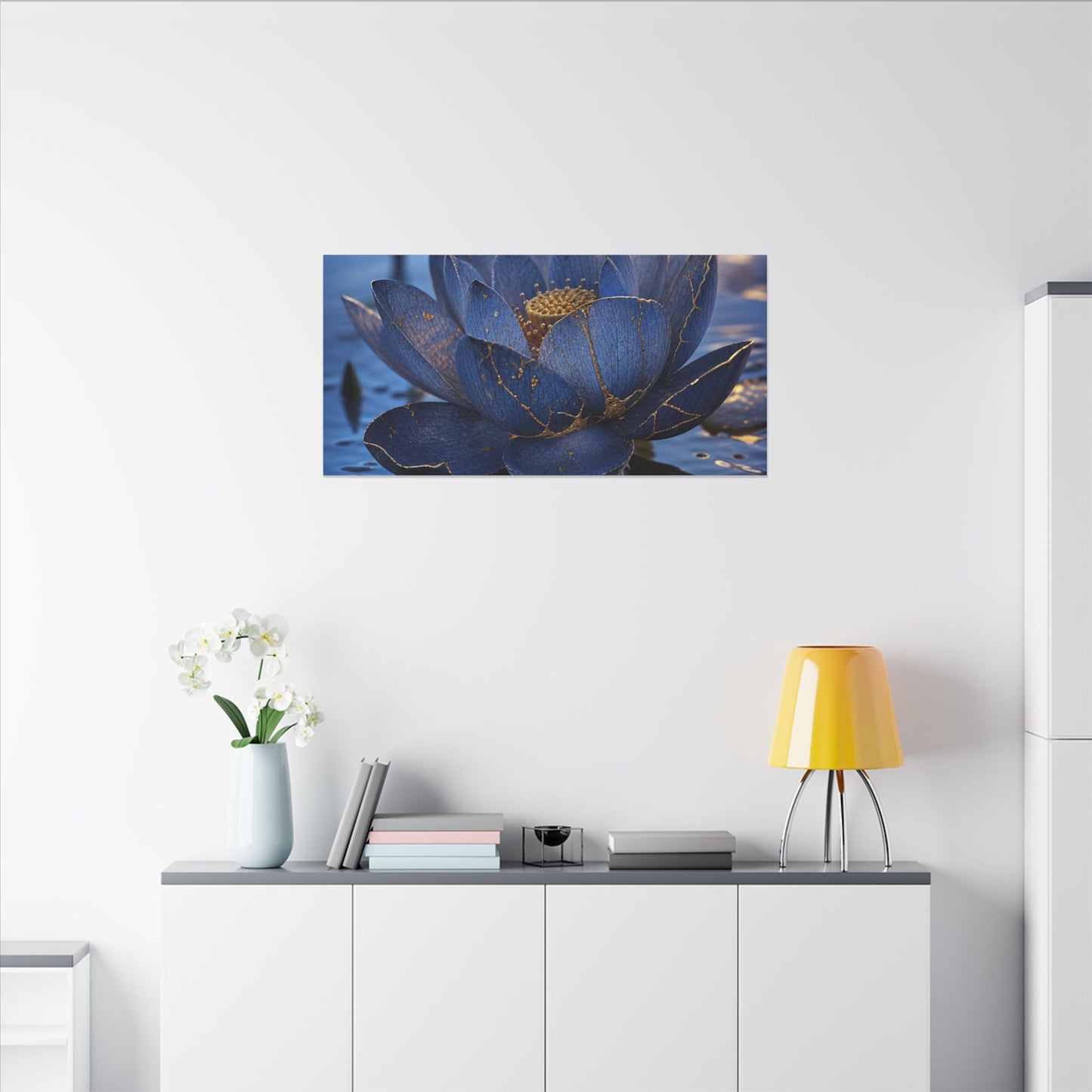 Kintsugi Lotus Flower in Dawn | Broken Beauty Canvas Art