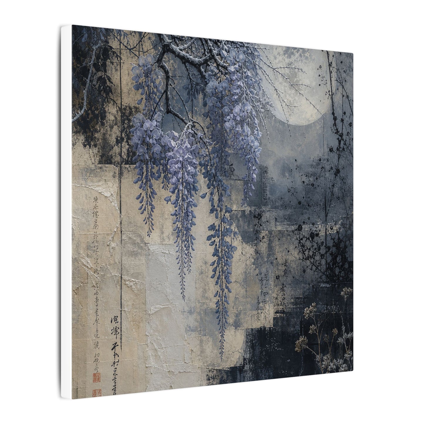 Winter Wisteria Texture Canvas Art | Elegant Decor