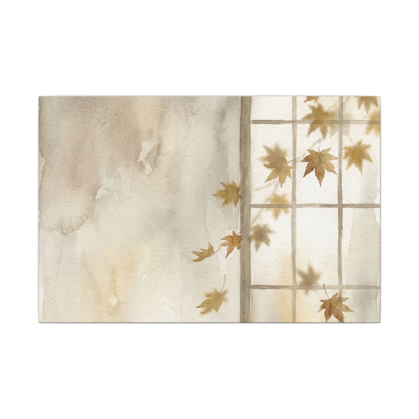Warm Shoji Screen Canvas Art - Watercolor Japandi