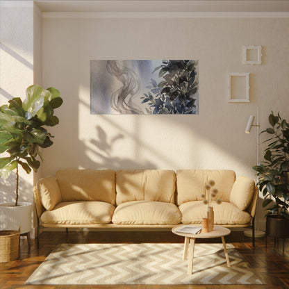 Incense Smoke Summer Canvas Art | Japandi Cozy Design